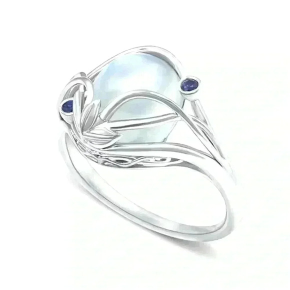 New Sterling Silver Blue Sapphire & Moonstone Ring - Picture 3 of 5